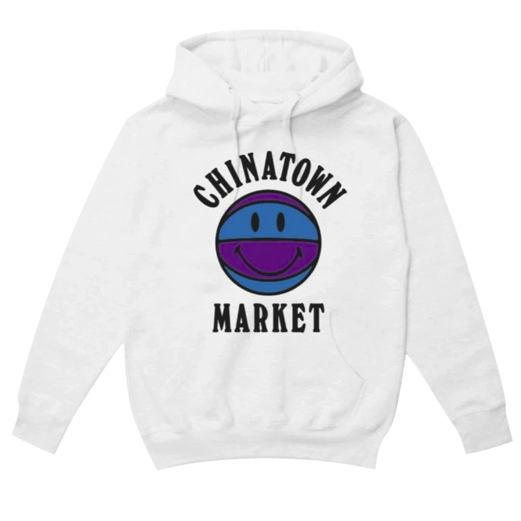 Buy Chinatown Market Smiley UV Basketball Hoodie 'White' - 0597