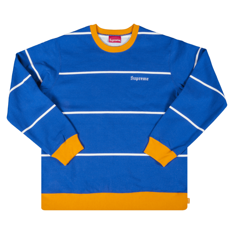 Buy Supreme Striped Crewneck 'Royal Blue' - FW17SW32 ROYAL BLUE | GOAT