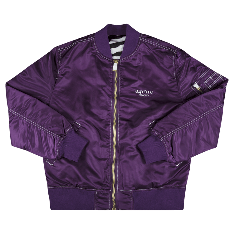 ジャケット・アウター SUPREME Contrast Stitch Reversible MA-1 SUPREME CONTRAST STITCH REVERSIBLE MA-1 JACKET PURPLE SS17 | eBay