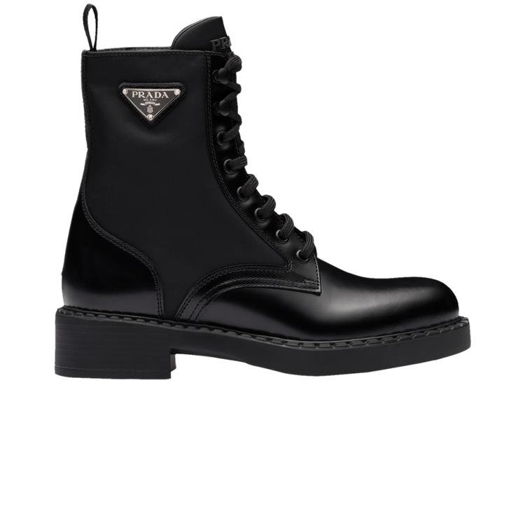 Buy Prada Wmns Brushed Leather and Re-Nylon Ankle Boot
