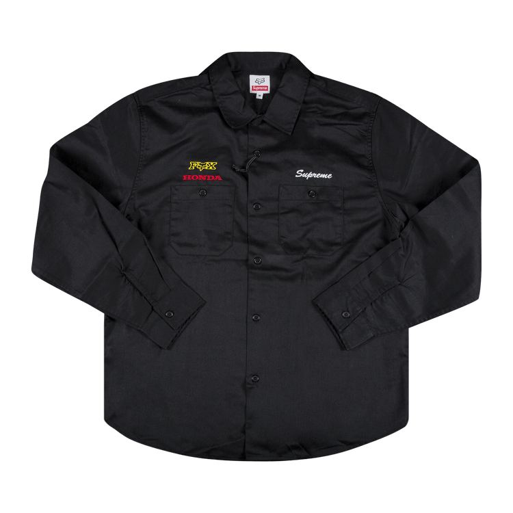 Buy Supreme x Honda Fox Racing Work Shirt 'Black' - FW19S25 ...