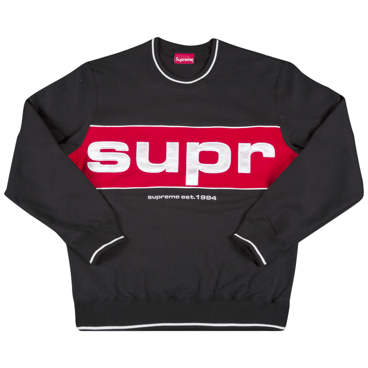 Size xl Supreme Piping Crewneck 'Black'