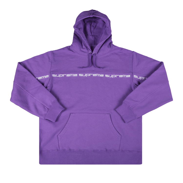 Buy Supreme Text Stripe Hooded Sweatshirt 'Violet' - FW18SW43