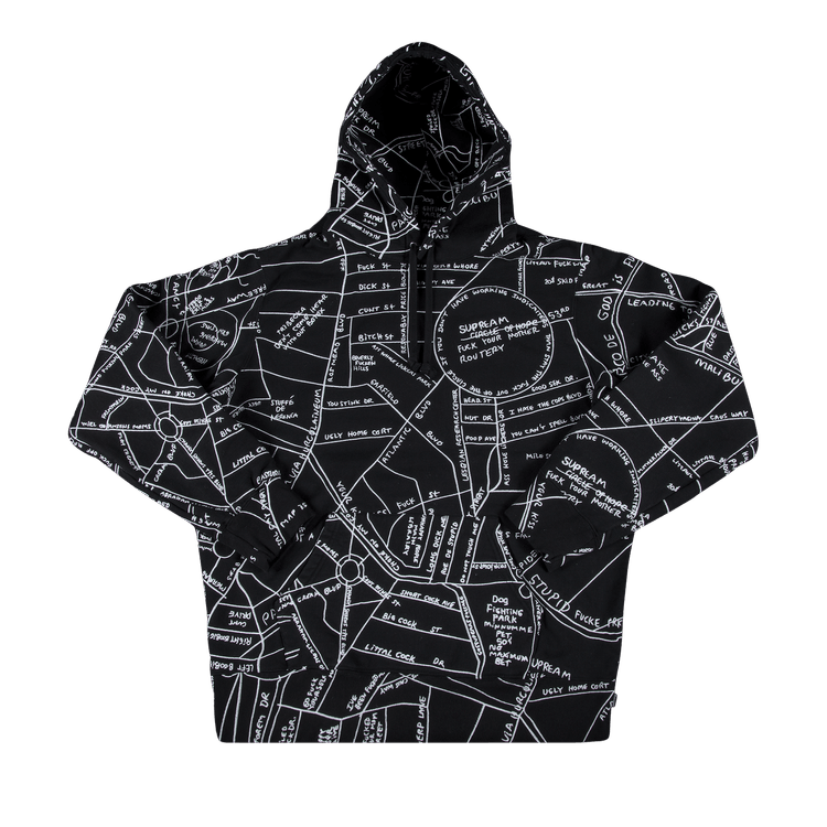 Supreme Gonz Embroidered Map Hooded Sweatshirt 'Black'