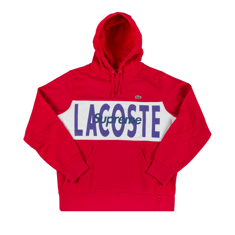 XL supreme LACOSTE Logo パーカー RED