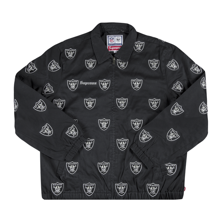Buy Supreme x NFL Raiders '47 Embroidered Harrington Jacket 'Black