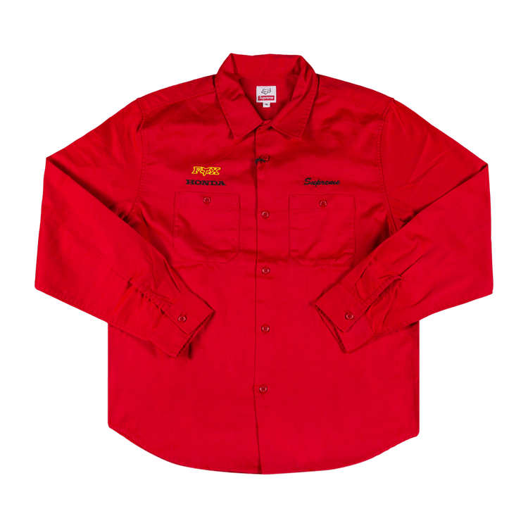 Buy Supreme x Honda Fox Racing Work Shirt 'Red' - FW19S25 RED | GOAT