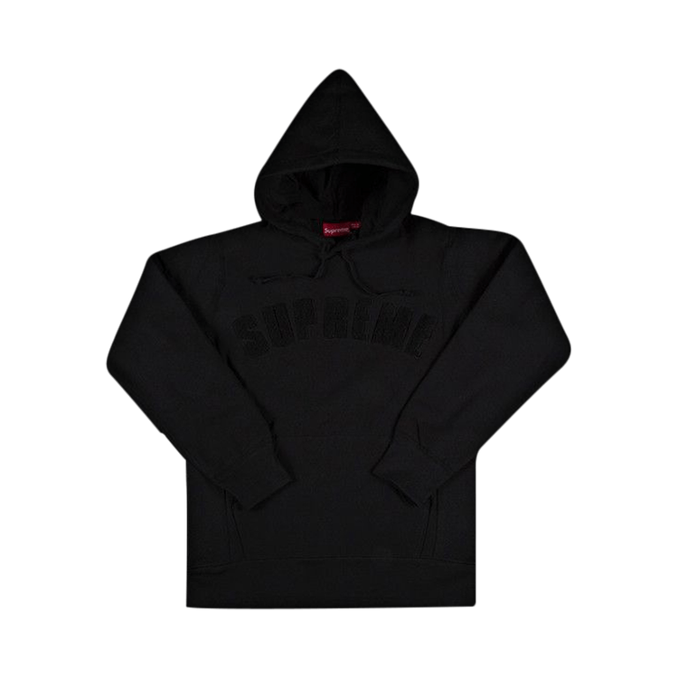 Buy Supreme Chenille Arc Logo Hooded Sweatshirt 'Black'   SSSW