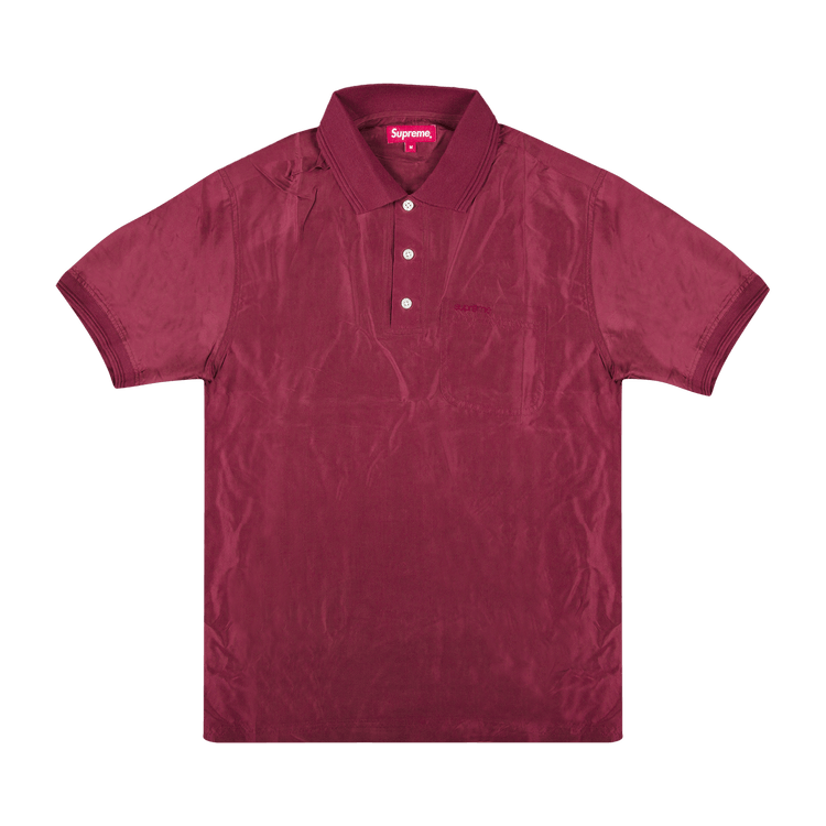 Buy Supreme Silk Polo 'Burgundy' - SS17S17 BURGUNDY | GOAT