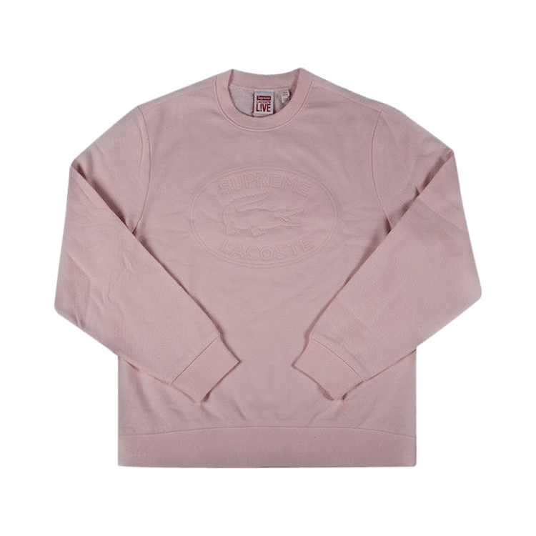Supreme lacoste deals crewneck pink