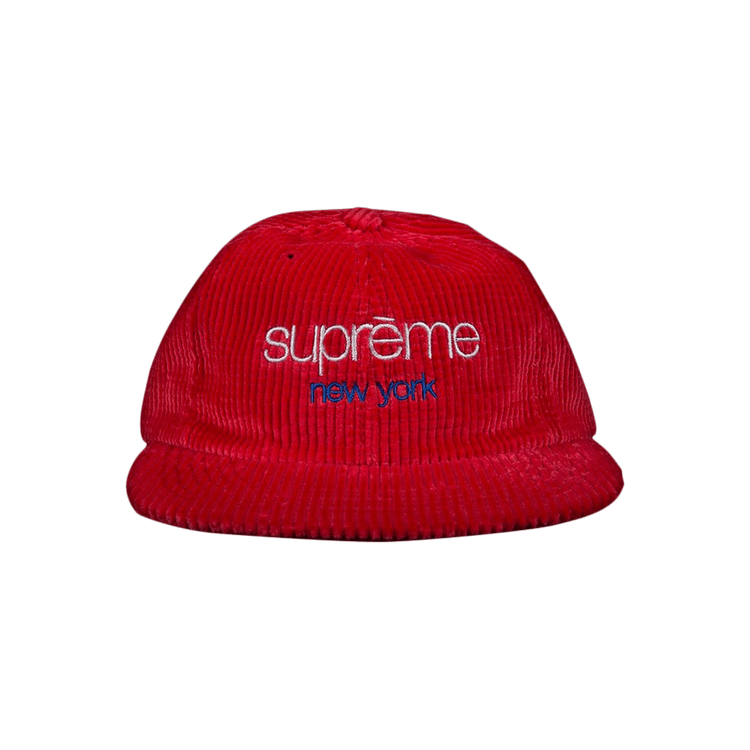 Buy Supreme Waffle Cord Classic Logo 6-Panel 'Red' - FW17H27