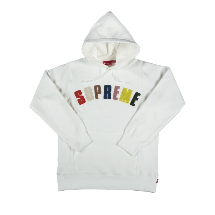 Supreme Chenille Arc Logo Hooded Sweatshirt 'White' Supreme Chenille Arc Logo Hooded Sweatshirt 'White'