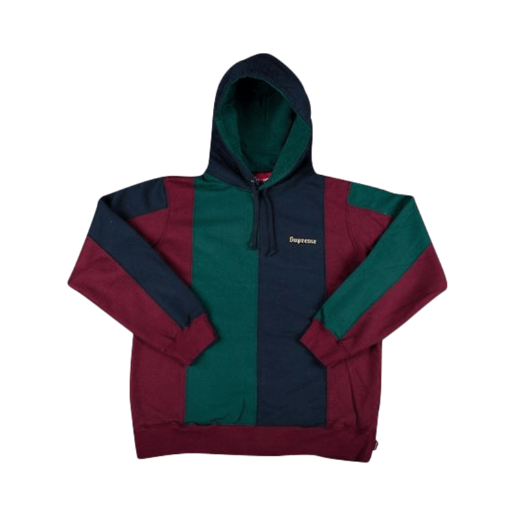 Buy Supreme Tricolor Hooded Sweatshirt 'Burgundy' - FW18SW66 BURGUNDY | GOAT