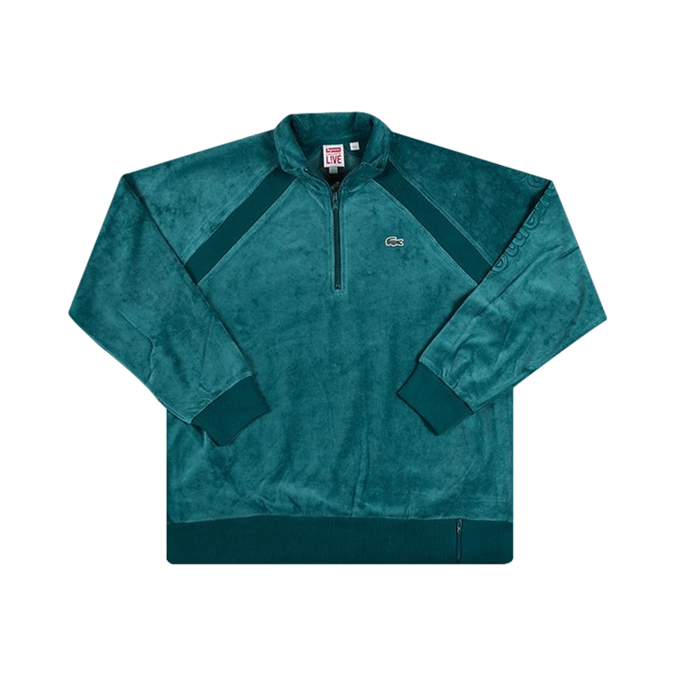 Buy Supreme x Lacoste Velour Half Zip Track Top 'Teal' - SS18SW1