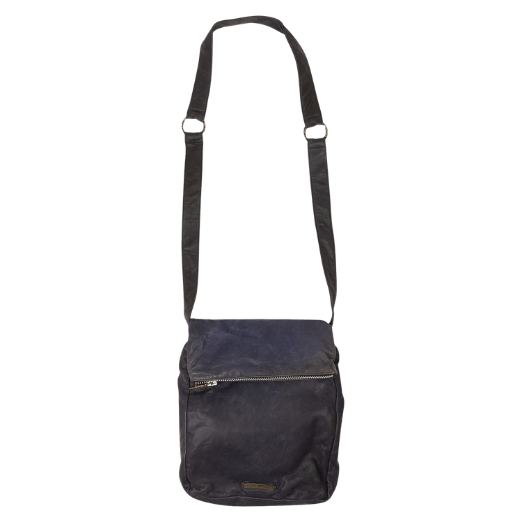 Chrome Hearts Leather Messenger Bag 'Blue' GOAT