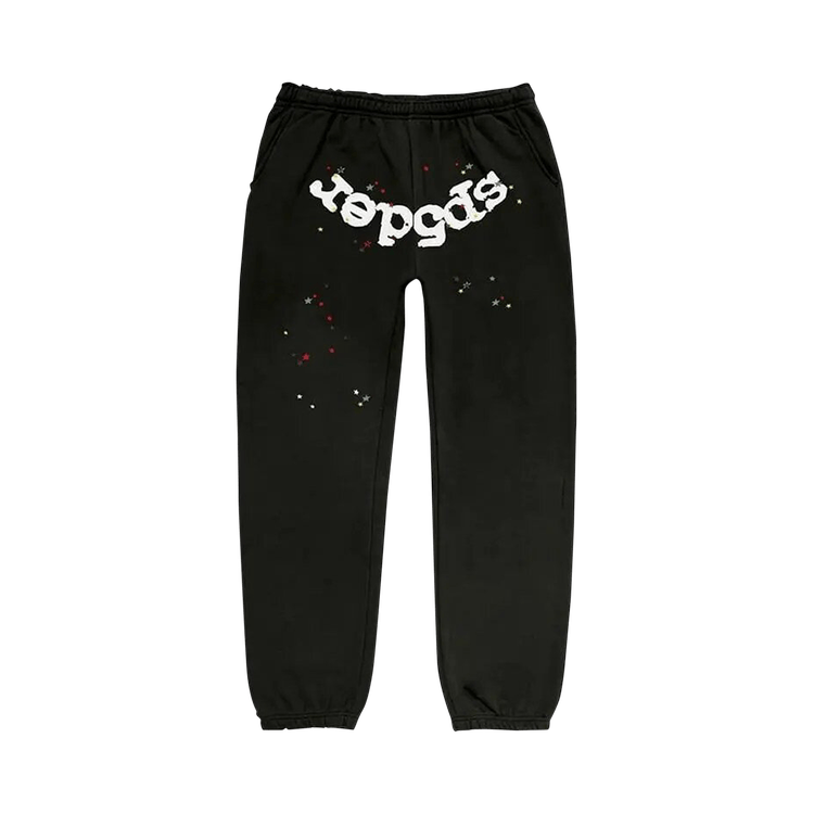 Sp5der Logo Print Sweatpants 'Black' | GOAT