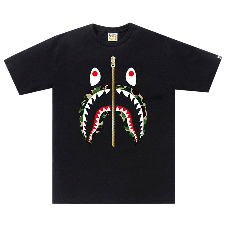 Buy BAPE ABC Gold Zip Shark T-Shirt 'Black' - 0039 1SS190103AGZS