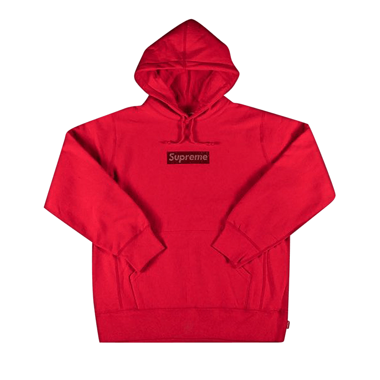 Buy Supreme x Swarovski Box Logo Hooded Sweatshirt Red SS19SW9 RED GOAT