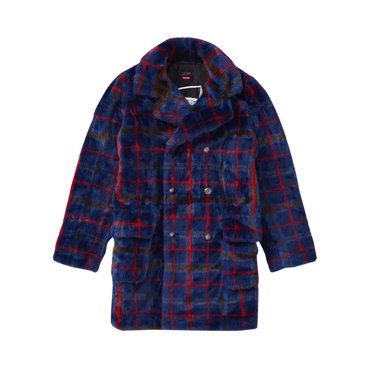 Buy Supreme x Jean Paul Gaultier Double Breasted Plaid Faux Fur ...
