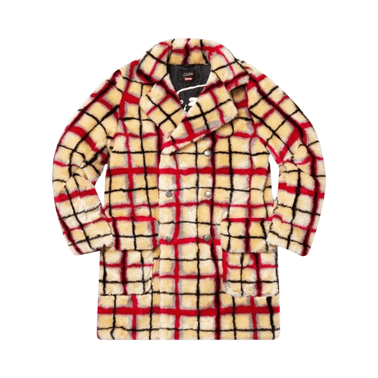 Buy Supreme x Jean Paul Gaultier Double Breasted Plaid Faux Fur