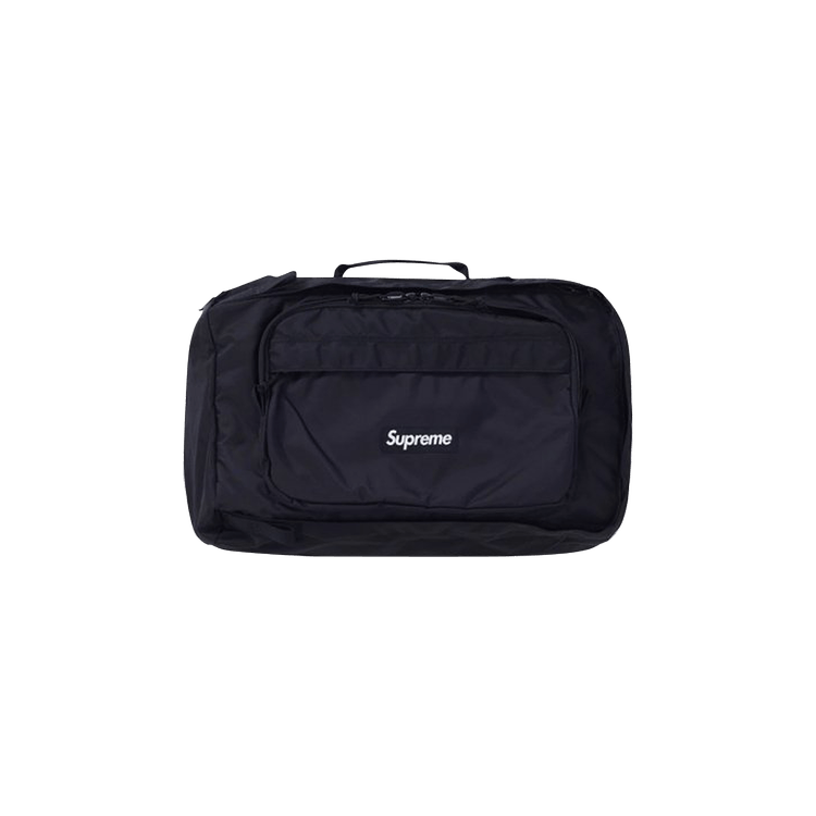 Supreme FW19 black duffle bag messenger box logo Side Bag Cordura 100%  Authentic