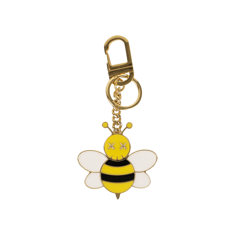 DIOR HOMME KAWS Cowes Bee bee Bag Charm Key Ring Key Holder Metal Gold