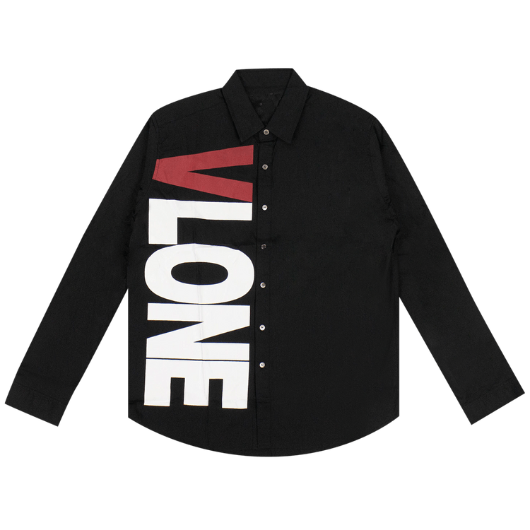 Buy Vlone Long Sleeve Button Up Shirt Black S 3JW005L GOAT
