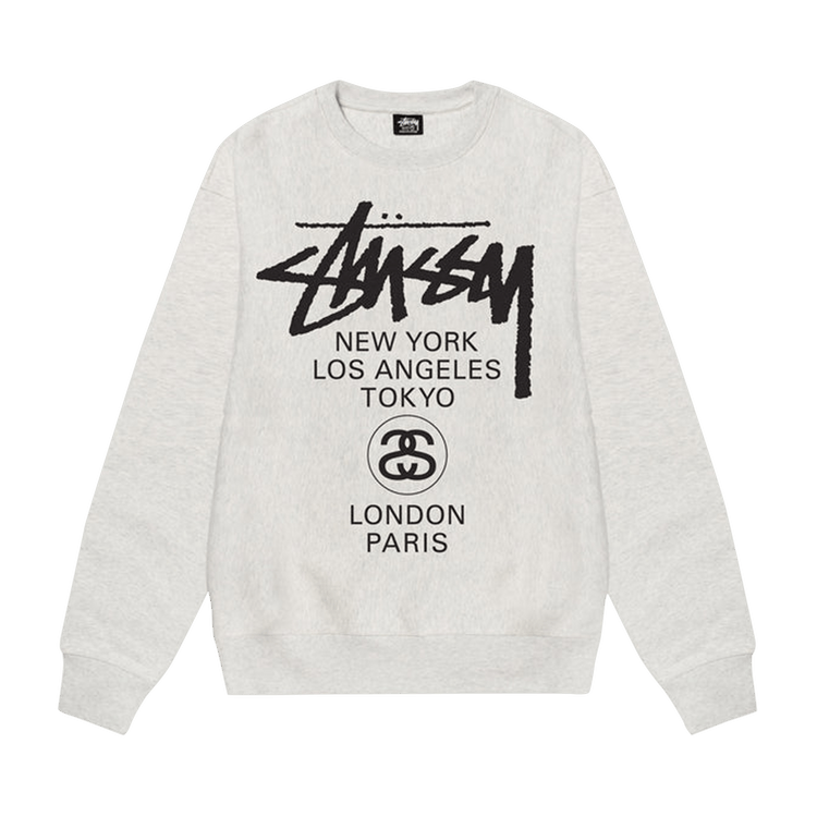 Buy Stussy World Tour Crew 'Ash Heather' - 3913713 ASH | GOAT