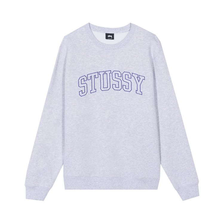 Buy Stussy Outline Applique Crew 'Ash Heather' - 118353 ASH | GOAT