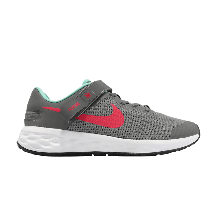 Nike Revolution 6 FlyEase GS 'Smoke Grey Siren Red'