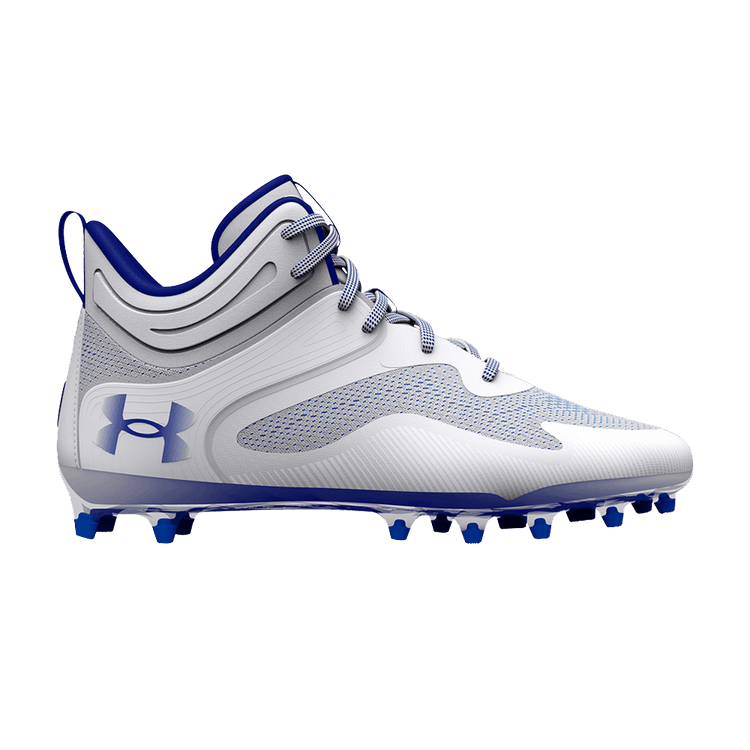 Under Armour Command MC Mid Lacrosse Cleats 'White Grey Blue'