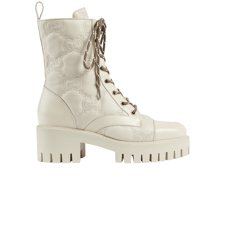 GUCCI X THE NORTH FACE Calfskin Womens Hiking Ankle Boots 41 Special Ivory  990805