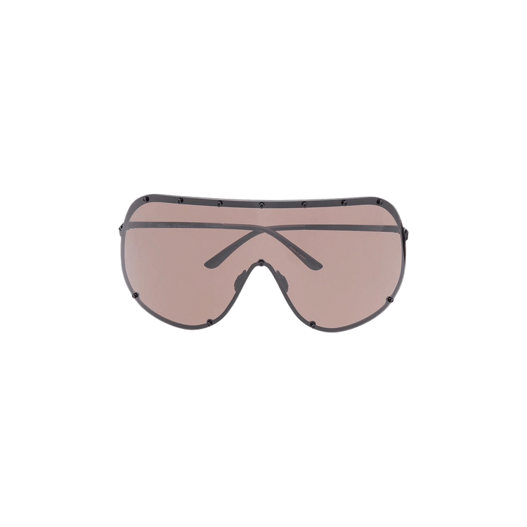 Buy Rick Owens Shield Sunglasses 'Black/Brown' - RA20S0594 GBLKBR