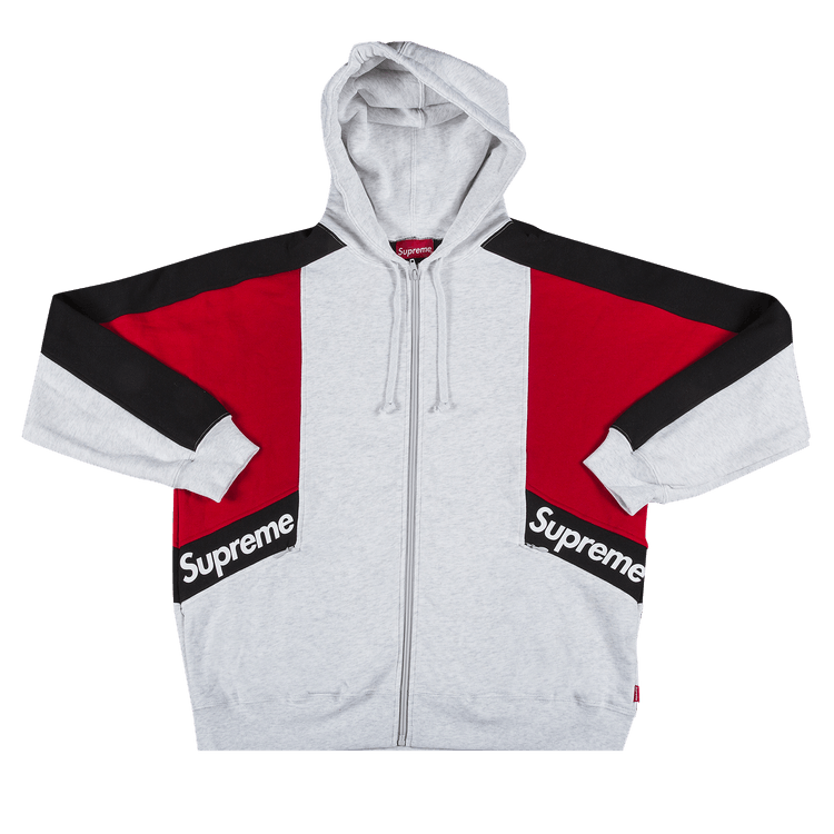Buy Supreme Color Blocked Zip Up Hooded Sweatshirt 'Ash Grey