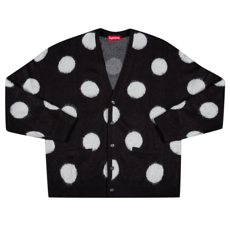 Buy Supreme Brushed Polka Dot Cardigan 'Black' - SS20SK6