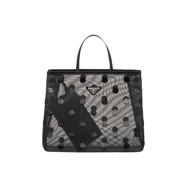 Buy Prada Sequined Mesh Tote Bag 'Black' - 1BG416 2DZ8 F0002