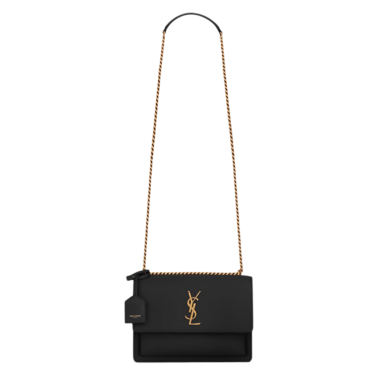 Saint Laurent Sunset Medium Chain Bag 'Black' GOAT