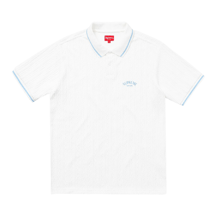 Buy Supreme Cable Knit Terry Polo 'White' - SS18KN46 WHITE | GOAT