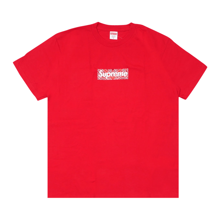 Buy Supreme Bandana Box Logo Tee 'Red' - FW19T55 RED | GOAT