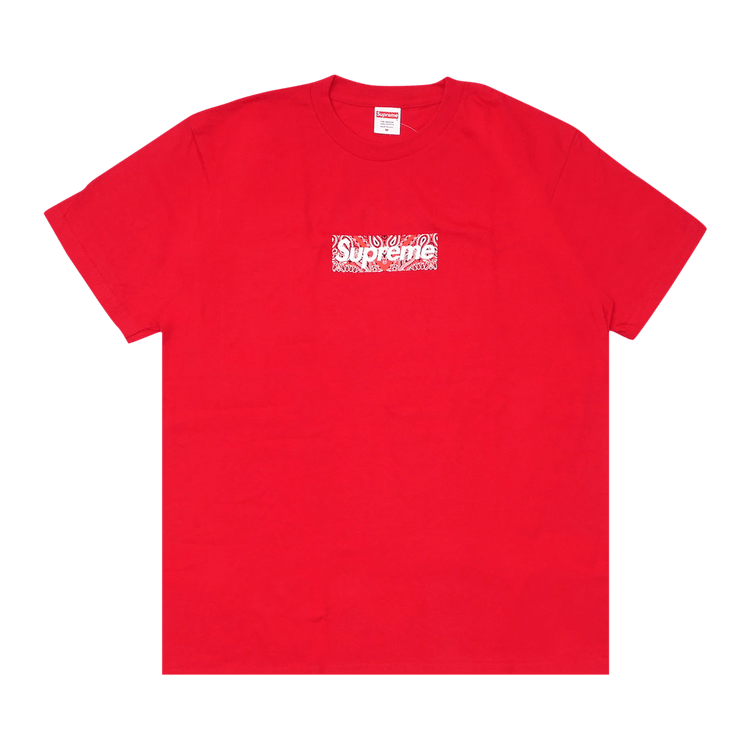 Buy Supreme Bandana Box Logo Tee 'Red' - FW19T55 RED | GOAT