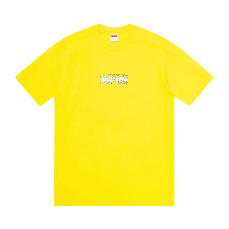 Buy Supreme Bandana Box Logo Tee Yellow FW19T55 YELLOW GOAT