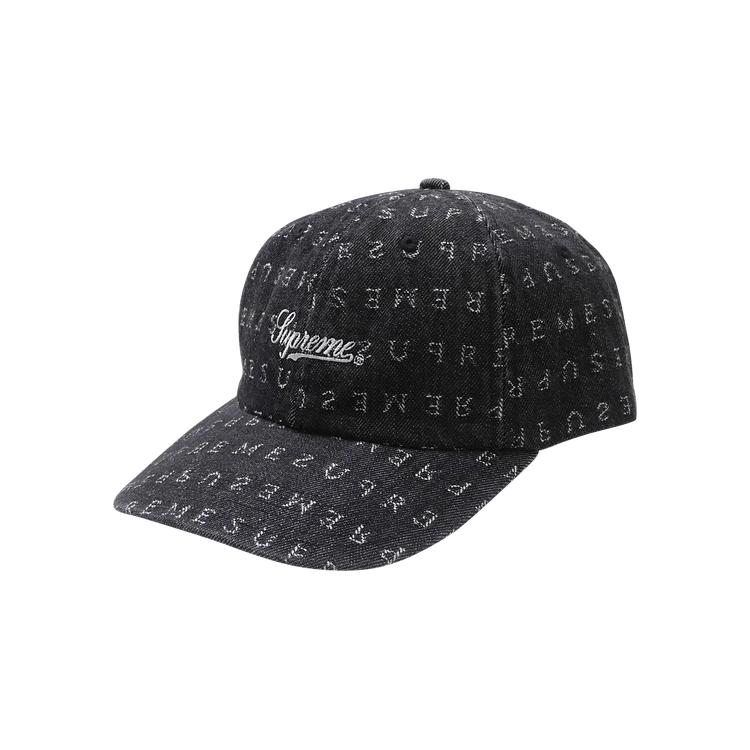 Buy Supreme Jacquard Logos Denim Six-Panel 'Black' - SS20H93
