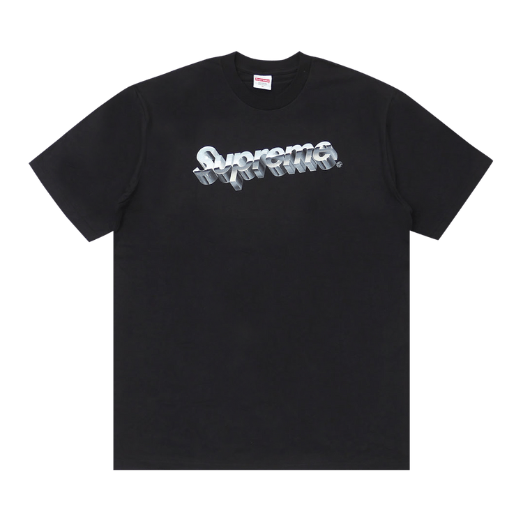 supreme chrome logo tee black