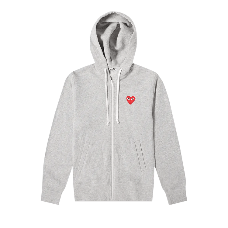 Buy Comme des Garçons PLAY Heart Full Zip Sweatshirt 'Grey