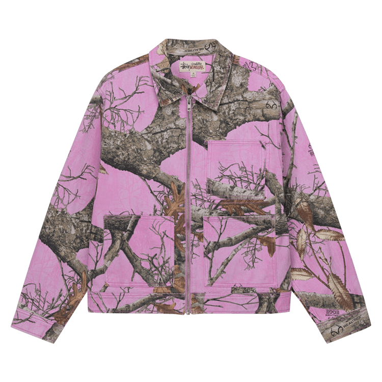 Size l Stussy Realtree Edge Zip Work Jacket Pink