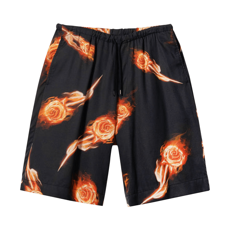 Buy Stussy x Dries Van Noten Flame Rose Short 'Black' - 312023 BLAC | GOAT