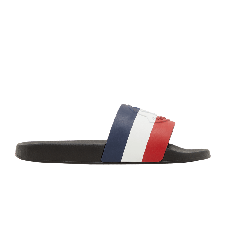 Moncler Basile Pool Slide Black Tricolour Culture Circle