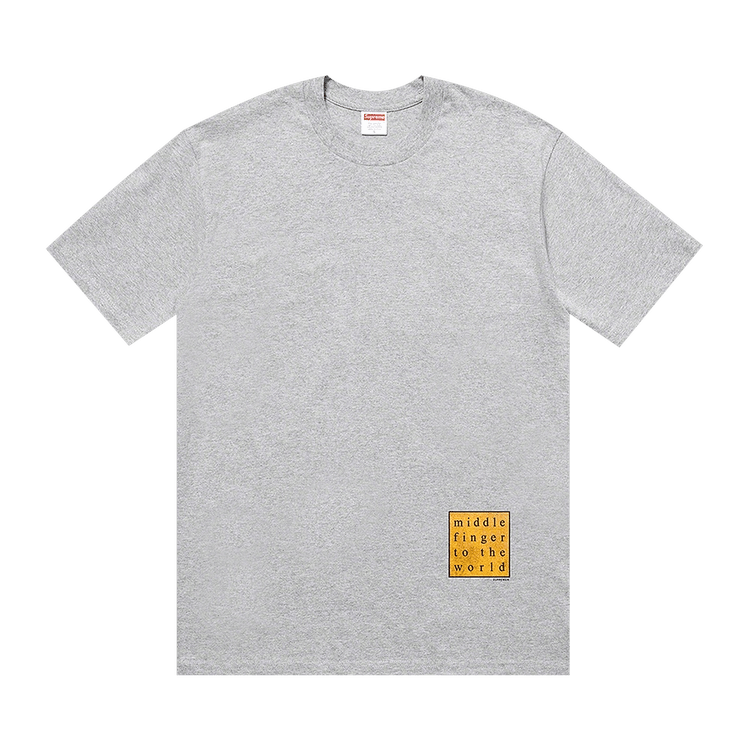 Buy Supreme Middle Finger to the World Tee Heather Grey