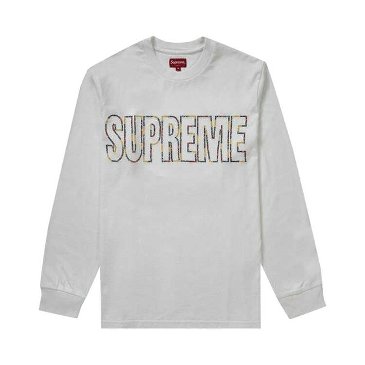 Supreme white long sleeve tee online