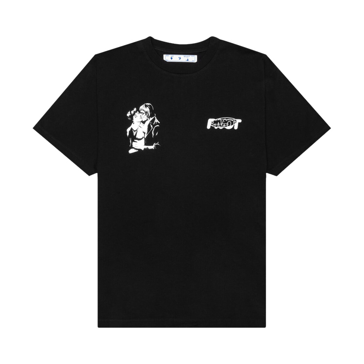 Buy Off White Kiss 21 Short Sleeve Over Tee Black White
